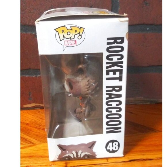 Funko Pop Guardians of the Galaxy Rocket Raccoon Bobble-Head vinyl 48 Marvel NIB - Picture 5 of 7
